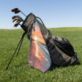 Serviette De Golf Coucher de soleil de plage tropicale sur mesure (Vert)