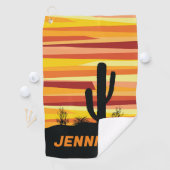 Serviette De Golf Coucher de soleil géométrique dans le désert (En situation)