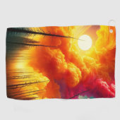 Serviette De Golf Coucher de soleil orange (Horizontal)