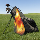Serviette De Golf Coucher de soleil orange (Vert)