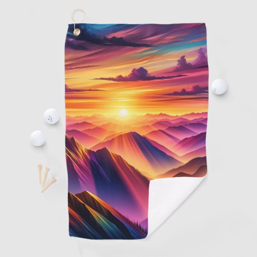 Serviette De Golf Coucher du soleil (En situation)