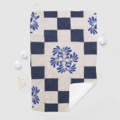 Serviette De Golf Couette bleue et blanche (En situation)