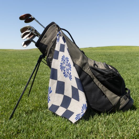 Serviette De Golf Couette bleue et blanche (Vert)