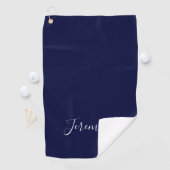 Serviette De Golf Couleur bleu marine Calligraphie moderne simple de (En situation)