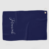 Serviette De Golf Couleur bleu marine Calligraphie moderne simple de (Horizontal)