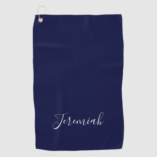 Serviette De Golf Couleur bleu marine Calligraphie moderne simple de (Devant)