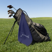 Serviette De Golf Couleur bleu marine Calligraphie moderne simple de (Vert)