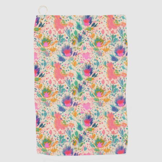 Serviette De Golf Couleur claire et pâle Messager Motif Floral (Devant)