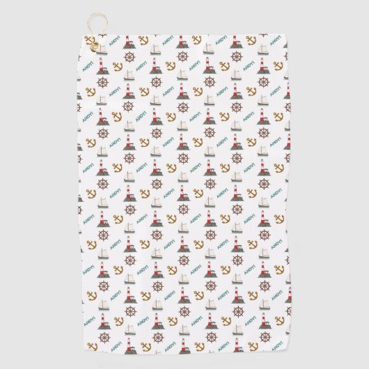 Serviette De Golf Couleur Motif sur blanc (Devant)