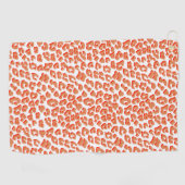 Serviette De Golf Couleur orange et Empreinte de léopard blanc (Horizontal)