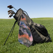 Serviette De Golf Couleur orange nuages foncés texture déversoir off (Vert)