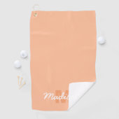 Serviette De Golf Couleur pêche pastel cool avec nom de monogramme p (En situation)