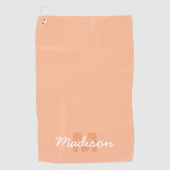 Serviette De Golf Couleur pêche pastel cool avec nom de monogramme p (Devant)