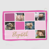 Serviette De Golf Couleur rose Bloc Modèle personnalisé Photos de la (Horizontal)