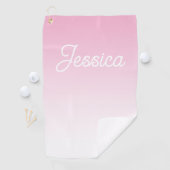 Serviette De Golf Couleur rose clair ombrée (modifiable) et votre te (En situation)