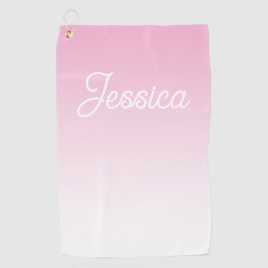 Serviette De Golf Couleur rose clair ombrée (modifiable) et votre te (Devant)