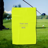 Serviette De Golf couleur solide jaune fluorescent - votre logo