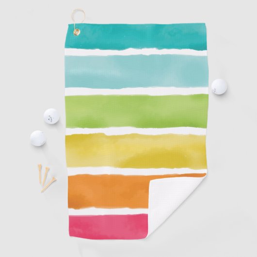 Serviette De Golf Couleurs arc-en-ciel d'aquarelle mignonnes (En situation)