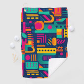 Serviette De Golf Couleurs néon Abstraites et formes bohèmes géométr (En situation)