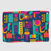 Serviette De Golf Couleurs néon Abstraites et formes bohèmes géométr (Horizontal)