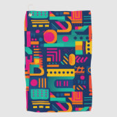 Serviette De Golf Couleurs néon Abstraites et formes bohèmes géométr (Devant)