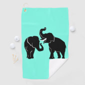 Serviette de golf Couple Elephant (En situation)