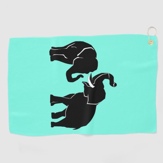 Serviette de golf Couple Elephant (Horizontal)
