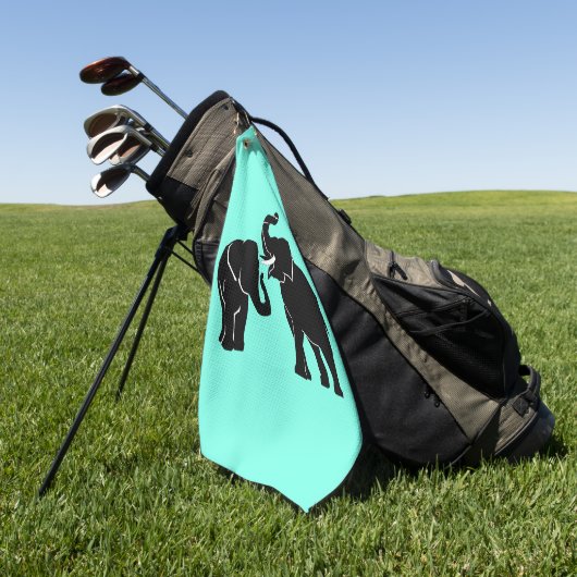 Serviette de golf Couple Elephant (Vert)