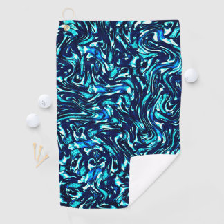 Serviette De Golf Courbes bleues et cyanes gâtées