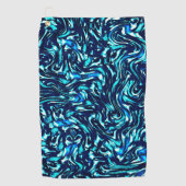 Serviette De Golf Courbes bleues et cyanes gâtées (Devant)