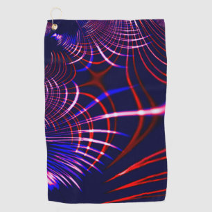 Serviette De Golf Courbes pointillées du bleu au rouge et blanc. Ros