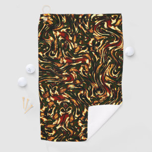 Serviette De Golf Courbes rougeâtres et jaunes gâtées