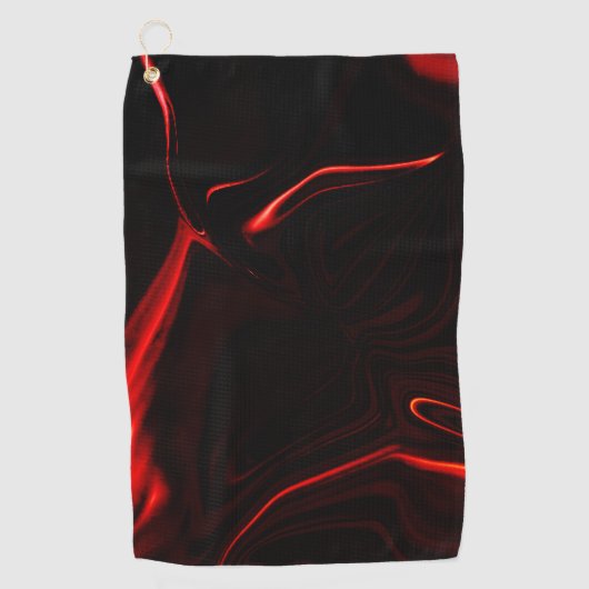 Serviette De Golf Courbes rouges ou ondulations dans les fonds rouge (Devant)