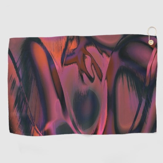 Serviette De Golf Courbes teintées brûlées dans relief rayé (Horizontal)