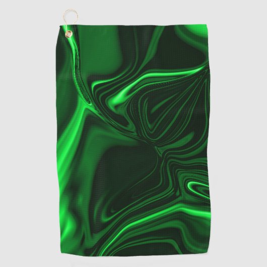Serviette De Golf Courbes vert clair et foncé sur arrière - plan fon (Devant)
