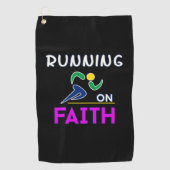 Serviette De Golf Courir sur la foi Christian Runner (Devant)