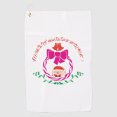 Serviette De Golf Couronne de Noël (Devant)