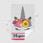 Serviette De Golf Couronne fleur Parties scintillant argent magique (En situation)