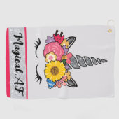 Serviette De Golf Couronne fleur Parties scintillant argent magique (Horizontal)