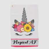 Serviette De Golf Couronne fleur Parties scintillant argent magique (Devant)