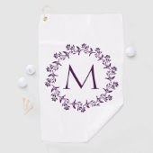 Serviette De Golf Couronne florale de monogramme (En situation)