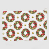 Serviette De Golf Couronnes de Noël (Horizontal)