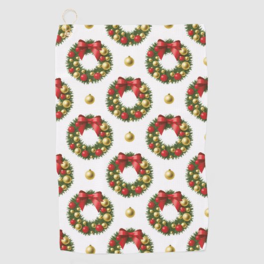 Serviette De Golf Couronnes de Noël (Devant)