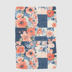 Serviette De Golf Couvre-lit en patchwork de fleurs Americana en mar
