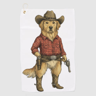 Serviette De Golf Cowboy Hors-la-loi Golden Retriever – D Western Vi