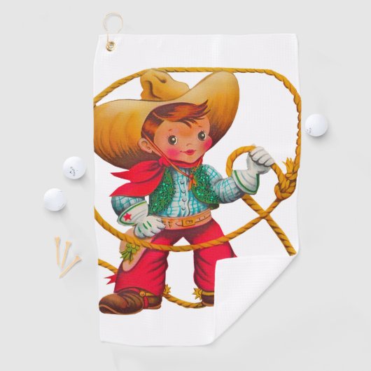 Serviette De Golf Cowboy Retro Boy Child Cute Western (En situation)