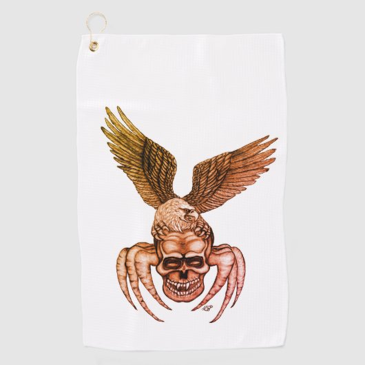 Serviette De Golf Crâne à aigle (Devant)