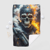 Serviette De Golf Crâne de la Mort (En situation)