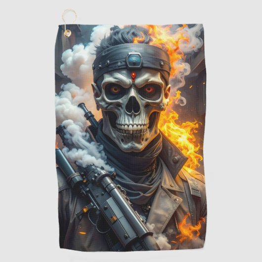 Serviette De Golf Crâne de la Mort (Devant)