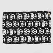 Serviette De Golf crâne effrayant sur fond noir (Horizontal)